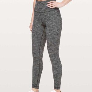 Lululemon Heathered Black Wunder Under High Rise Knit Leggings